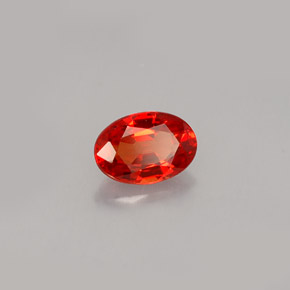 0.61캐럿 천연 만다린 오렌지 사파이어, 타원형 컷, 6.1×4.2 mm, IF