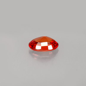 0.61캐럿 천연 만다린 오렌지 사파이어, 타원형 컷, 6.1×4.2 mm, IF