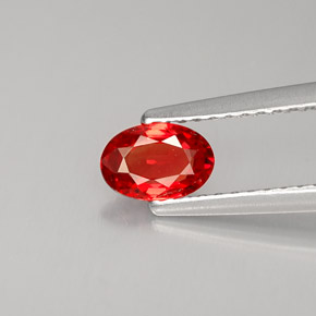 0.52캐럿 천연 레드 오렌지 사파이어, 타원형 컷, 6×4.1 mm, VVS