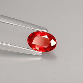 0.52캐럿 천연 레드 오렌지 사파이어, 타원형 컷, 6×4.1 mm, VVS