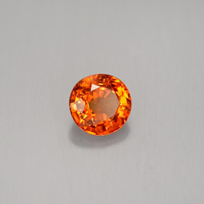 0.66캐럿 천연 만다린 오렌지 사파이어, 라운드 컷, 5.09 mm, VS