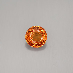0.58캐럿 천연 만다린 오렌지 사파이어, 라운드 컷, 4.91 mm, VVS-VS