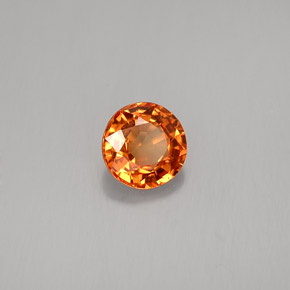 0.58캐럿 천연 만다린 오렌지 사파이어, 라운드 컷, 4.91 mm, VVS-VS