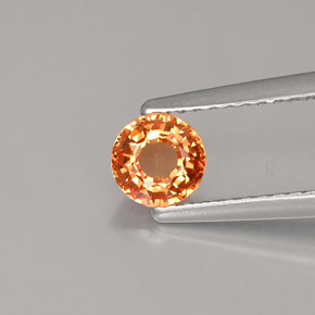 0.57캐럿 천연 옐로우 오렌지 사파이어, 라운드 컷, 4.90 mm, VVS