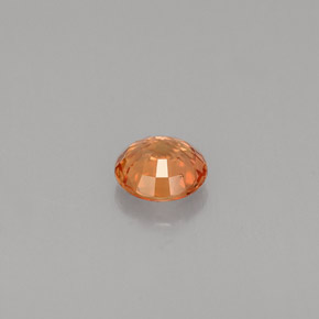 0.57캐럿 천연 옐로우 오렌지 사파이어, 라운드 컷, 4.90 mm, VVS