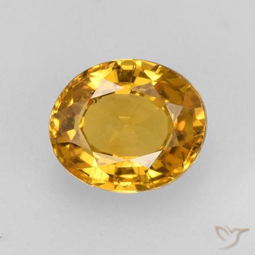 0.77ct 자연스러운 딥 골든 오렌지 사파이어, 타원형, VVS-VS