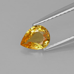 0.54캐럿 천연 골든 옐로우 사파이어, 배 모양, 6.1×4.7 mm, VVS