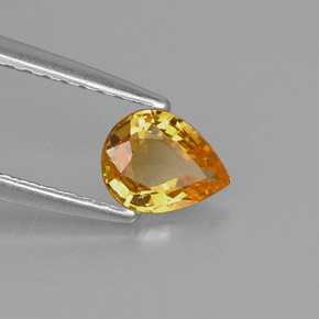 0.54캐럿 천연 골든 옐로우 사파이어, 배 모양, 6.1×4.7 mm, VVS