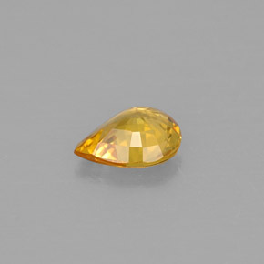 0.54캐럿 천연 골든 옐로우 사파이어, 배 모양, 6.1×4.7 mm, VVS