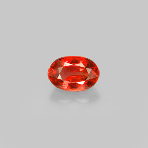0.71캐럿 천연 레드 오렌지 사파이어, 타원형 컷, 5.9×4.1 mm, VS