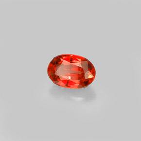 0.71캐럿 천연 레드 오렌지 사파이어, 타원형 컷, 5.9×4.1 mm, VS