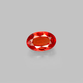 0.68캐럿 천연 붉은빛 오렌지 사파이어, 타원형 컷, 6.1×4.1 mm, VVS