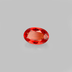 0.68캐럿 천연 붉은빛 오렌지 사파이어, 타원형 컷, 6.1×4.1 mm, VVS