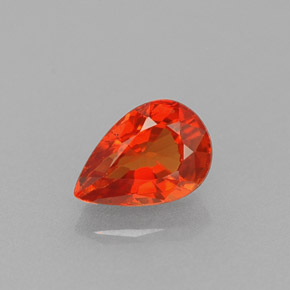 0.64캐럿 천연 레드 오렌지 사파이어, 배 모양, 6×4.1 mm, VS