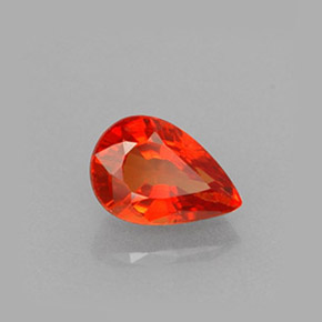 0.64캐럿 천연 레드 오렌지 사파이어, 배 모양, 6×4.1 mm, VS