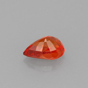 0.64캐럿 천연 레드 오렌지 사파이어, 배 모양, 6×4.1 mm, VS