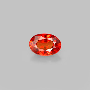 0.64캐럿 천연 붉은빛 오렌지 사파이어, 타원형 컷, 6×4.2 mm, VVS-VS