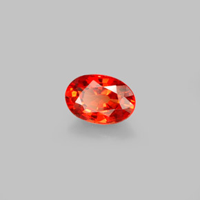 0.64캐럿 천연 붉은빛 오렌지 사파이어, 타원형 컷, 6×4.2 mm, VVS-VS