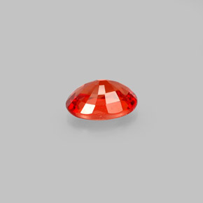 0.64캐럿 천연 붉은빛 오렌지 사파이어, 타원형 컷, 6×4.2 mm, VVS-VS