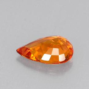 0.72캐럿 천연 만다린 오렌지 사파이어, 배 모양, 6.9×4.9 mm, VVS-VS