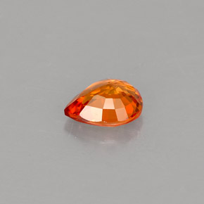 0.73캐럿 천연 만다린 오렌지 사파이어, 배 모양, 6.2×4.9 mm, VVS