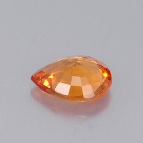 0.60캐럿 천연 만다린 오렌지 사파이어, 배 모양, 6×5 mm, VVS-VS