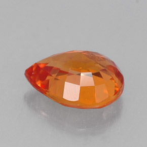 0.70캐럿 천연 만다린 오렌지 사파이어, 배 모양, 6×4.9 mm, VS
