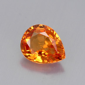 0.69캐럿 천연 만다린 오렌지 사파이어, 배 모양, 6.1×5 mm, VVS-VS