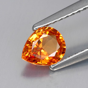 0.69캐럿 천연 만다린 오렌지 사파이어, 배 모양, 6.1×5 mm, VVS-VS