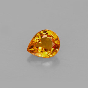 0.78캐럿 천연 옐로우 오렌지 사파이어, 배 모양, 6×5 mm, VVS-VS