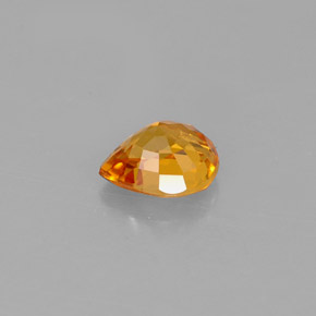 0.78캐럿 천연 옐로우 오렌지 사파이어, 배 모양, 6×5 mm, VVS-VS