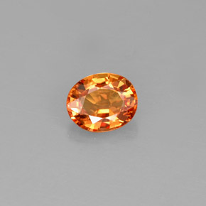 0.79캐럿 천연 옐로우 오렌지 사파이어, 타원형 컷, 5.9×4.9 mm, IF