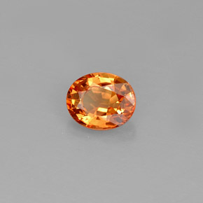 0.79캐럿 천연 옐로우 오렌지 사파이어, 타원형 컷, 5.9×4.9 mm, IF