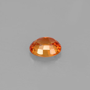 0.79캐럿 천연 옐로우 오렌지 사파이어, 타원형 컷, 5.9×4.9 mm, IF