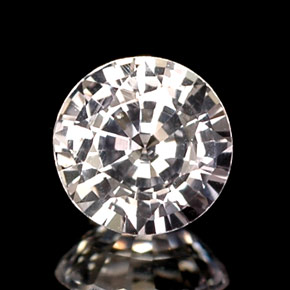 0.53캐럿 천연 화이트 사파이어, 라운드 컷, 5.00 mm, VVS