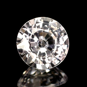 0.53캐럿 천연 화이트 사파이어, 라운드 컷, 5.00 mm, VVS
