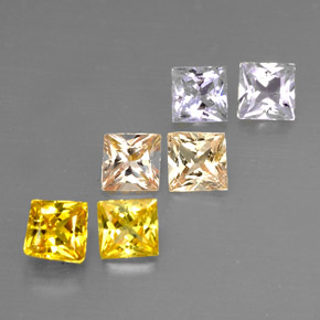 캐럿 천연 멀티컬러 사파이어 보석, 스퀘어, 2.9×2.8 mm, VVS-VS