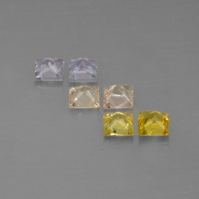 캐럿 천연 멀티컬러 사파이어 보석, 스퀘어, 2.9×2.8 mm, VVS-VS
