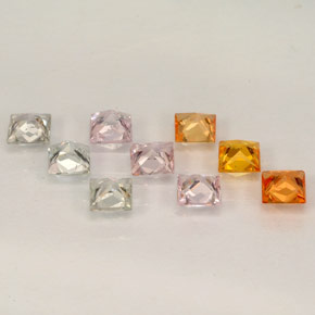 캐럿 천연 멀티컬러 사파이어 보석, 스퀘어, 3.1×2.9 mm, VVS