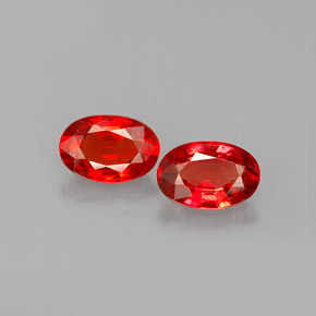 캐럿 천연 붉은빛 오렌지 사파이어 보석, 타원형 컷, 6.1×4.1 mm, VVS-VS