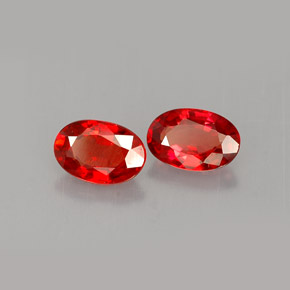 캐럿 천연 붉은빛 오렌지 사파이어 보석, 타원형 컷, 6.1×4.1 mm, VVS-VS
