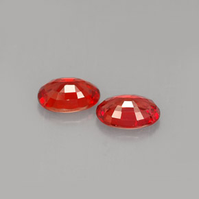 캐럿 천연 붉은빛 오렌지 사파이어 보석, 타원형 컷, 6.1×4.1 mm, VVS-VS