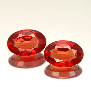 캐럿 천연 붉은빛 오렌지 사파이어 보석, 타원형 컷, 6.2×4.2 mm, VVS