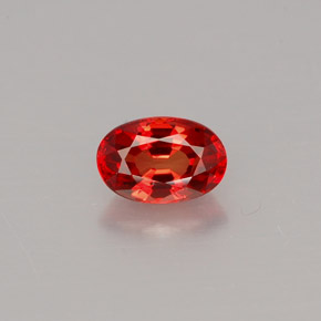 0.62캐럿 천연 붉은빛 오렌지 사파이어, 타원형 컷, 5.9×3.9 mm, VS