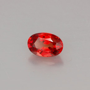 0.62캐럿 천연 붉은빛 오렌지 사파이어, 타원형 컷, 5.9×3.9 mm, VS