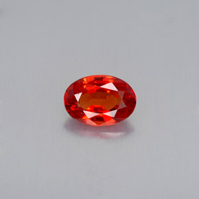 0.53캐럿 천연 붉은빛 오렌지 사파이어, 타원형 컷, 5.9×4.1 mm, VVS-VS
