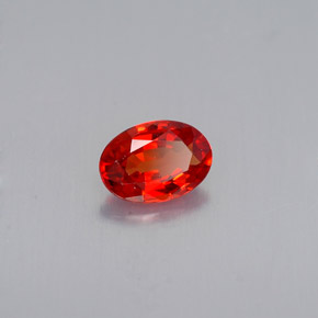0.53캐럿 천연 붉은빛 오렌지 사파이어, 타원형 컷, 5.9×4.1 mm, VVS-VS