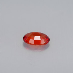 0.53캐럿 천연 붉은빛 오렌지 사파이어, 타원형 컷, 5.9×4.1 mm, VVS-VS