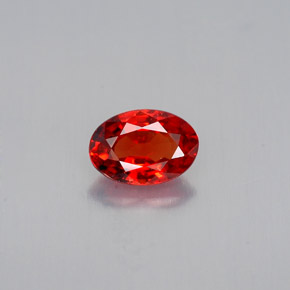0.61캐럿 천연 레드 오렌지 사파이어, 타원형 컷, 6.1×4.2 mm, VVS