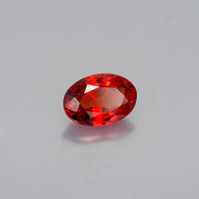 0.61캐럿 천연 레드 오렌지 사파이어, 타원형 컷, 6.1×4.2 mm, VVS